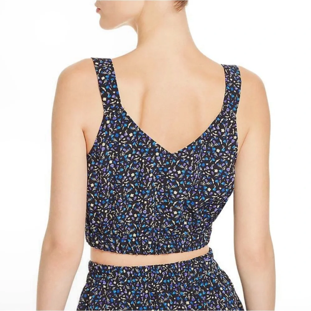 Sage the Label Women's Blue Floral Cropped Tank Top Waiting For You Size Large - Picture 2 of 6